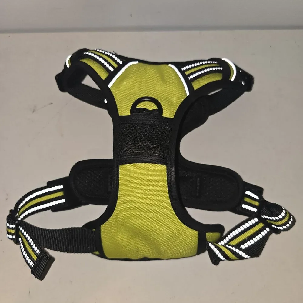Rabbitgoo lime Dog Harness, No-Pull Pet Harness with 2 Leash Clips size Medium
